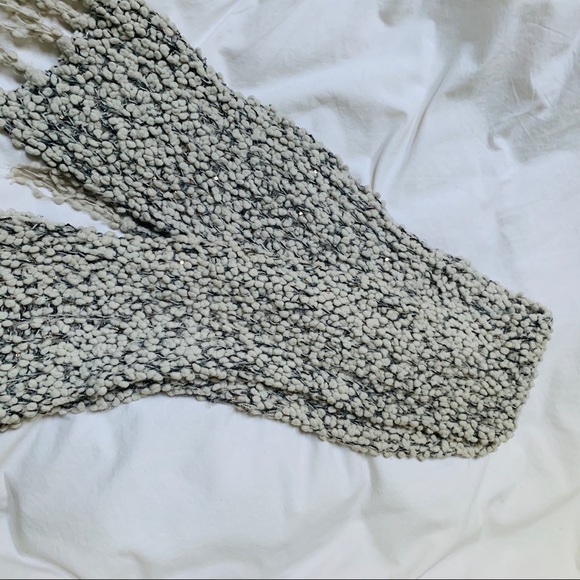 Anthropologie White Sparkle Textured Knitted Scarf - Picture 7 of 7